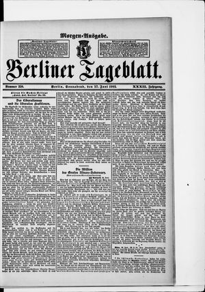 Berliner Tageblatt und Handels-Zeitung on Jun 27, 1903