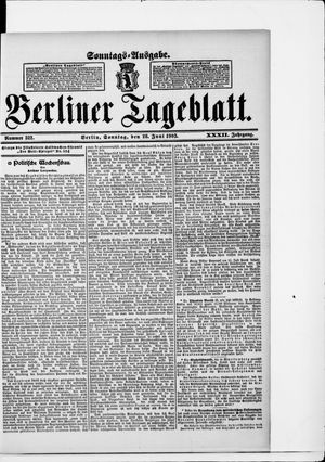 Berliner Tageblatt und Handels-Zeitung vom 28.06.1903