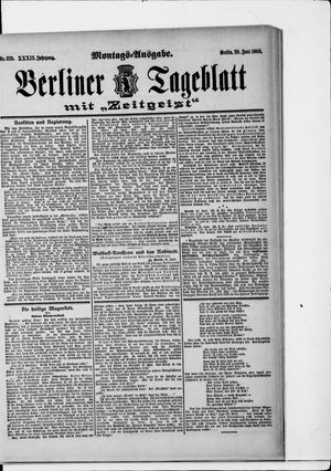 Berliner Tageblatt und Handels-Zeitung vom 29.06.1903