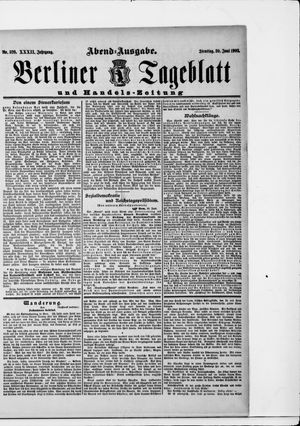 Berliner Tageblatt und Handels-Zeitung vom 30.06.1903