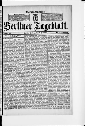 Berliner Tageblatt und Handels-Zeitung vom 03.07.1903