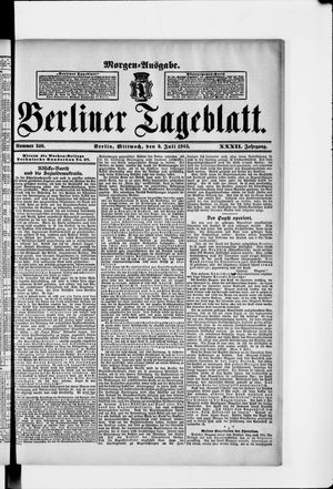Berliner Tageblatt und Handels-Zeitung on Jul 8, 1903