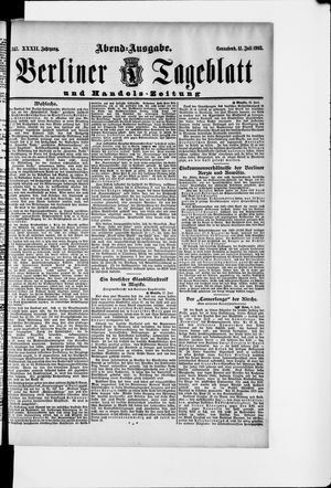 Berliner Tageblatt und Handels-Zeitung vom 11.07.1903