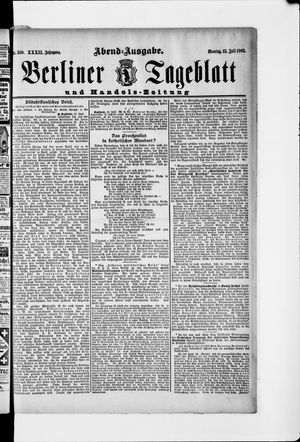 Berliner Tageblatt und Handels-Zeitung vom 13.07.1903
