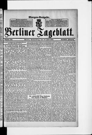 Berliner Tageblatt und Handels-Zeitung on Jul 16, 1903