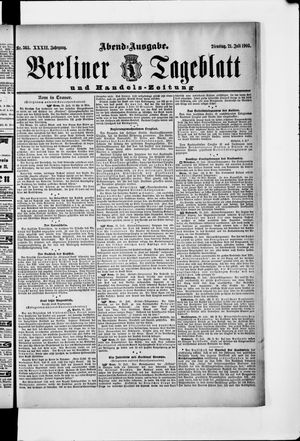 Berliner Tageblatt und Handels-Zeitung vom 21.07.1903