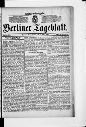 Berliner Tageblatt und Handels-Zeitung on Jul 25, 1903