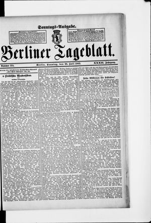 Berliner Tageblatt und Handels-Zeitung vom 26.07.1903