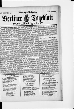 Berliner Tageblatt und Handels-Zeitung vom 27.07.1903