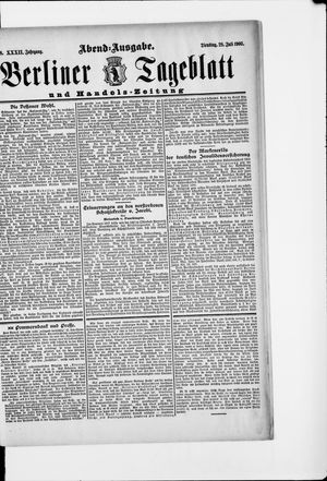 Berliner Tageblatt und Handels-Zeitung vom 28.07.1903