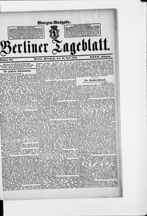 Berliner Tageblatt und Handels-Zeitung vom 29.07.1903