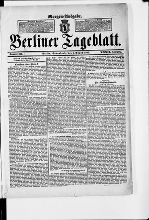 Berliner Tageblatt und Handels-Zeitung vom 01.08.1903