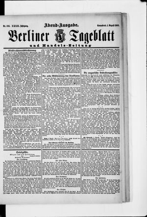 Berliner Tageblatt und Handels-Zeitung vom 01.08.1903