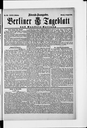 Berliner Tageblatt und Handels-Zeitung vom 03.08.1903
