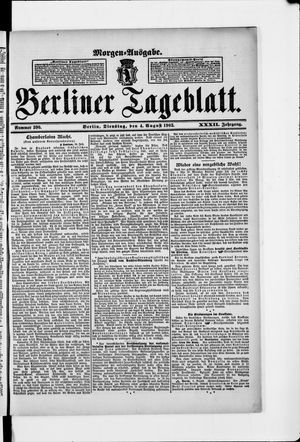 Berliner Tageblatt und Handels-Zeitung on Aug 4, 1903