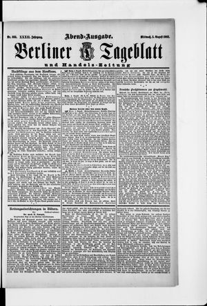 Berliner Tageblatt und Handels-Zeitung vom 05.08.1903