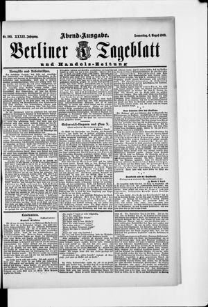 Berliner Tageblatt und Handels-Zeitung vom 06.08.1903
