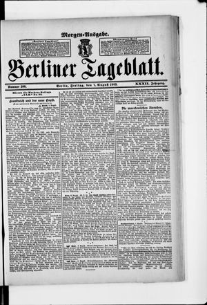 Berliner Tageblatt und Handels-Zeitung vom 07.08.1903