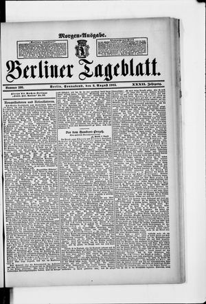 Berliner Tageblatt und Handels-Zeitung vom 08.08.1903