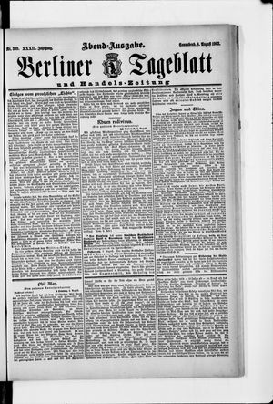 Berliner Tageblatt und Handels-Zeitung vom 08.08.1903
