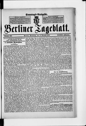 Berliner Tageblatt und Handels-Zeitung vom 09.08.1903