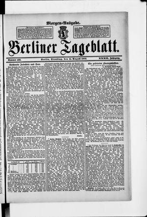 Berliner Tageblatt und Handels-Zeitung on Aug 11, 1903