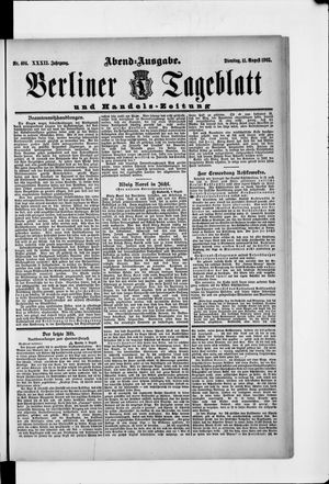 Berliner Tageblatt und Handels-Zeitung vom 11.08.1903
