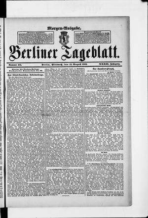 Berliner Tageblatt und Handels-Zeitung vom 12.08.1903