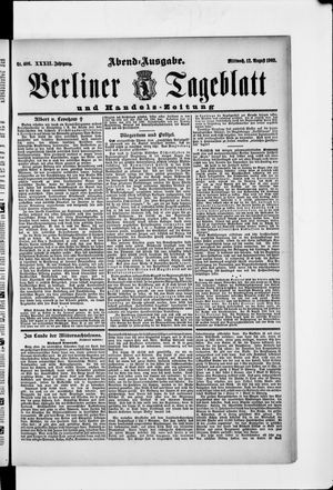 Berliner Tageblatt und Handels-Zeitung on Aug 12, 1903