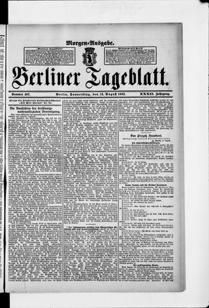 Berliner Tageblatt und Handels-Zeitung vom 13.08.1903