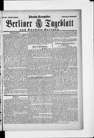 Berliner Tageblatt und Handels-Zeitung vom 13.08.1903