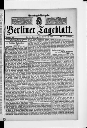 Berliner Tageblatt und Handels-Zeitung vom 16.08.1903