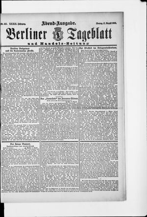 Berliner Tageblatt und Handels-Zeitung vom 17.08.1903