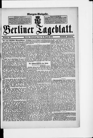 Berliner Tageblatt und Handels-Zeitung vom 18.08.1903