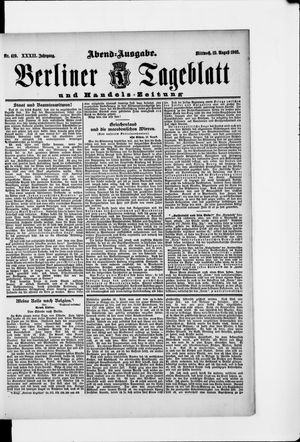 Berliner Tageblatt und Handels-Zeitung vom 19.08.1903