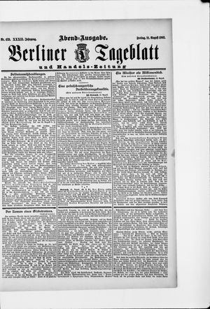Berliner Tageblatt und Handels-Zeitung vom 21.08.1903