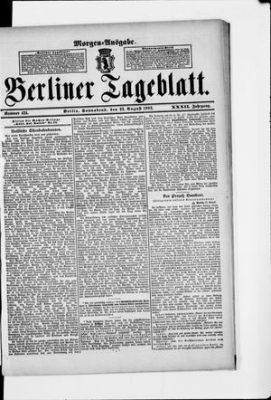 Berliner Tageblatt und Handels-Zeitung vom 22.08.1903