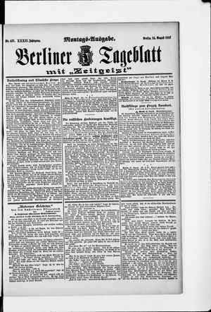 Berliner Tageblatt und Handels-Zeitung vom 24.08.1903