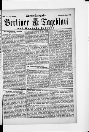 Berliner Tageblatt und Handels-Zeitung vom 25.08.1903