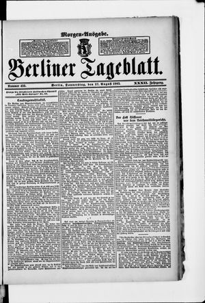 Berliner Tageblatt und Handels-Zeitung vom 27.08.1903