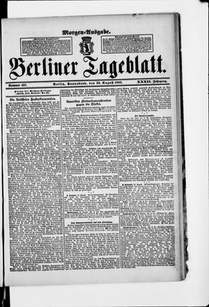 Berliner Tageblatt und Handels-Zeitung vom 29.08.1903