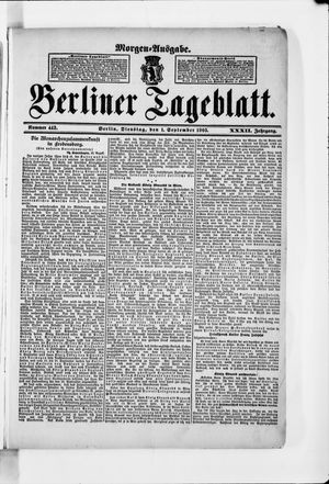 Berliner Tageblatt und Handels-Zeitung vom 01.09.1903