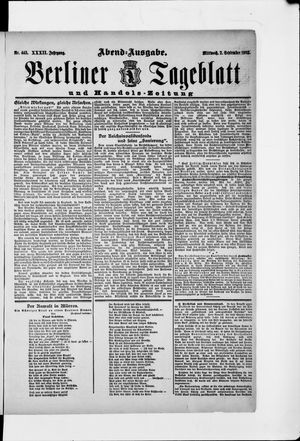 Berliner Tageblatt und Handels-Zeitung vom 02.09.1903