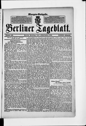 Berliner Tageblatt und Handels-Zeitung vom 04.09.1903