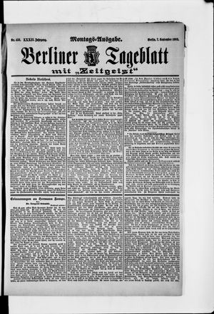 Berliner Tageblatt und Handels-Zeitung vom 07.09.1903