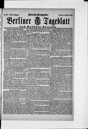 Berliner Tageblatt und Handels-Zeitung vom 08.09.1903