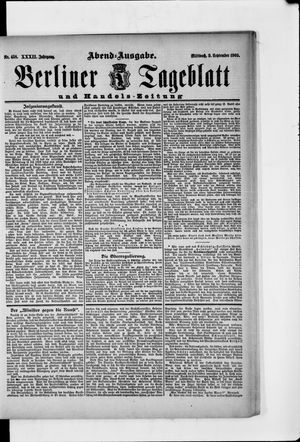 Berliner Tageblatt und Handels-Zeitung vom 09.09.1903