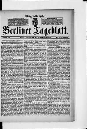 Berliner Tageblatt und Handels-Zeitung on Sep 10, 1903