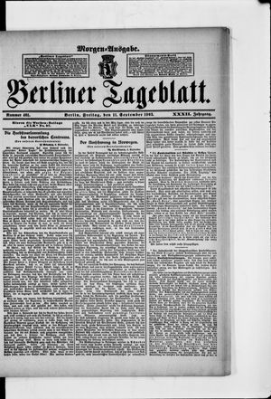 Berliner Tageblatt und Handels-Zeitung vom 11.09.1903