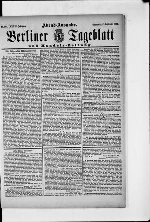 Berliner Tageblatt und Handels-Zeitung vom 12.09.1903